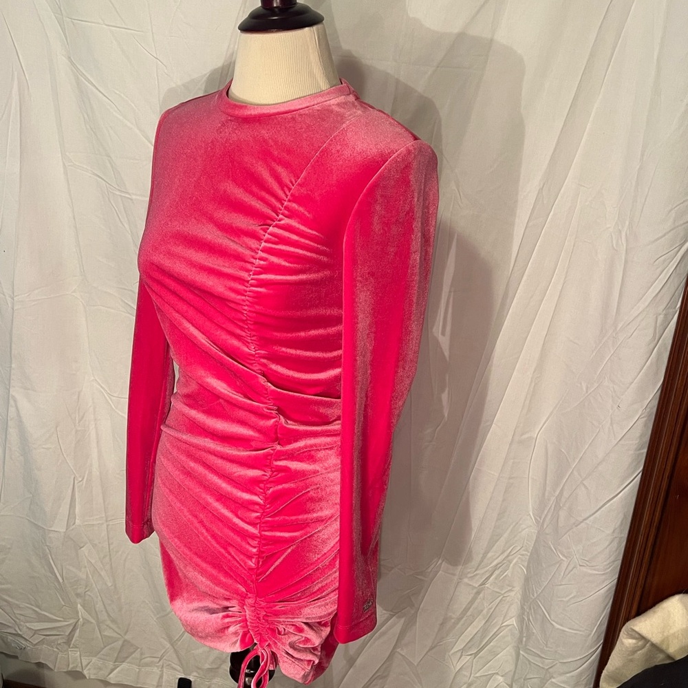 Juicy Couture Fuchsia Velvet Long Sleeve Dress - Picture 3 of 11